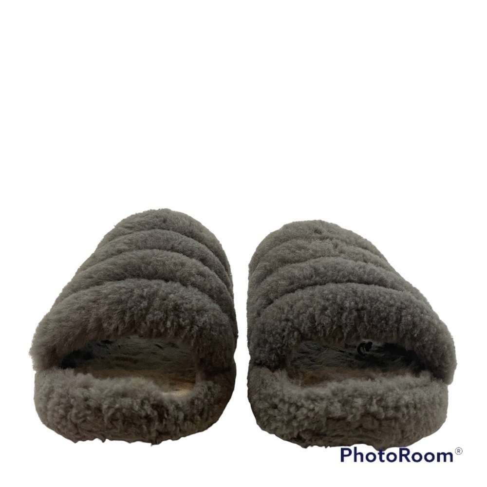 UGG 1098494K Fluff Yeah Slide Gray Sheepskin Wool Slippers Gray Size 5 - Picture 4 of 12